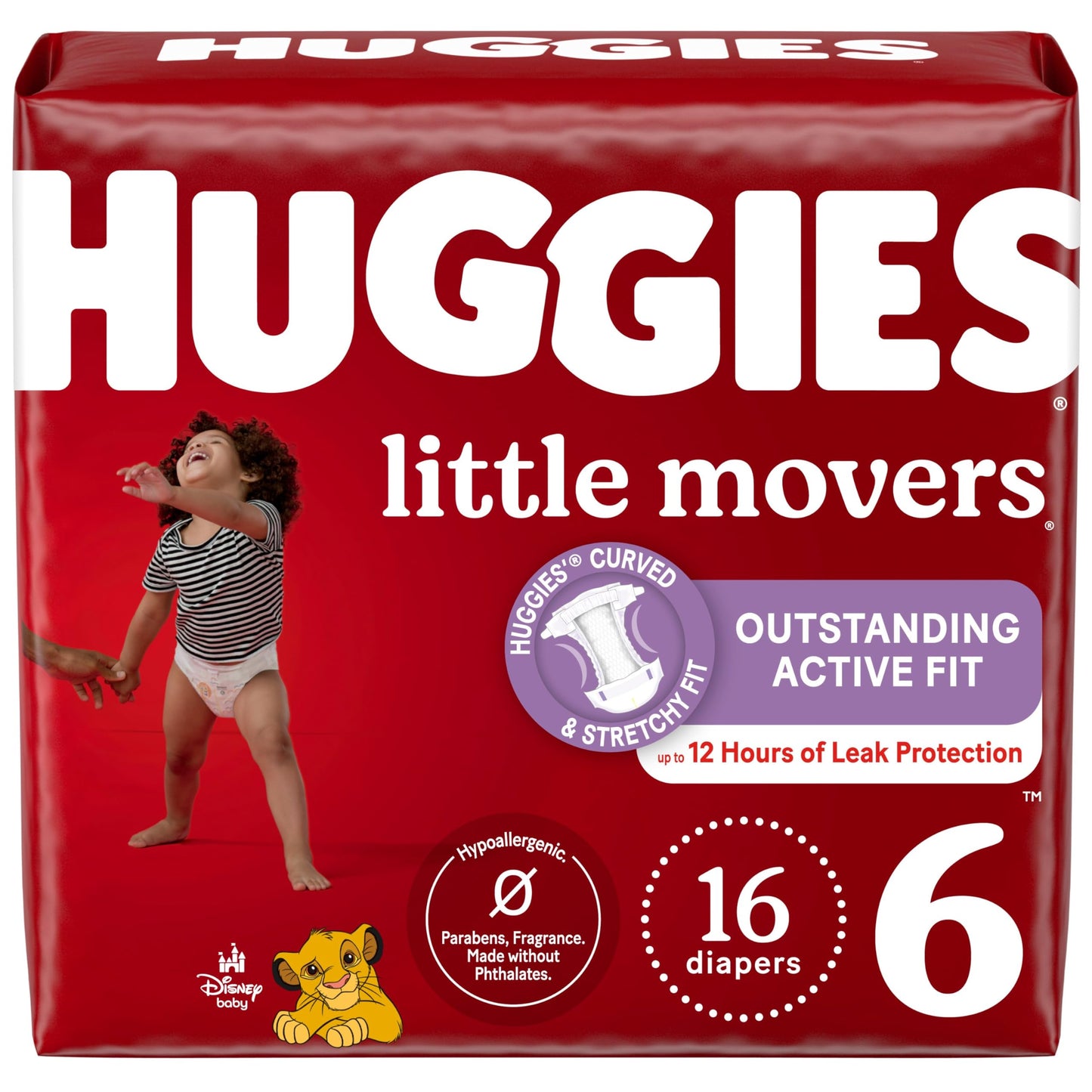 Huggies Size 6 Diapers, Little Movers Baby Diapers, Size 6 (35+ lbs), 108 Count, Packaging May Vary