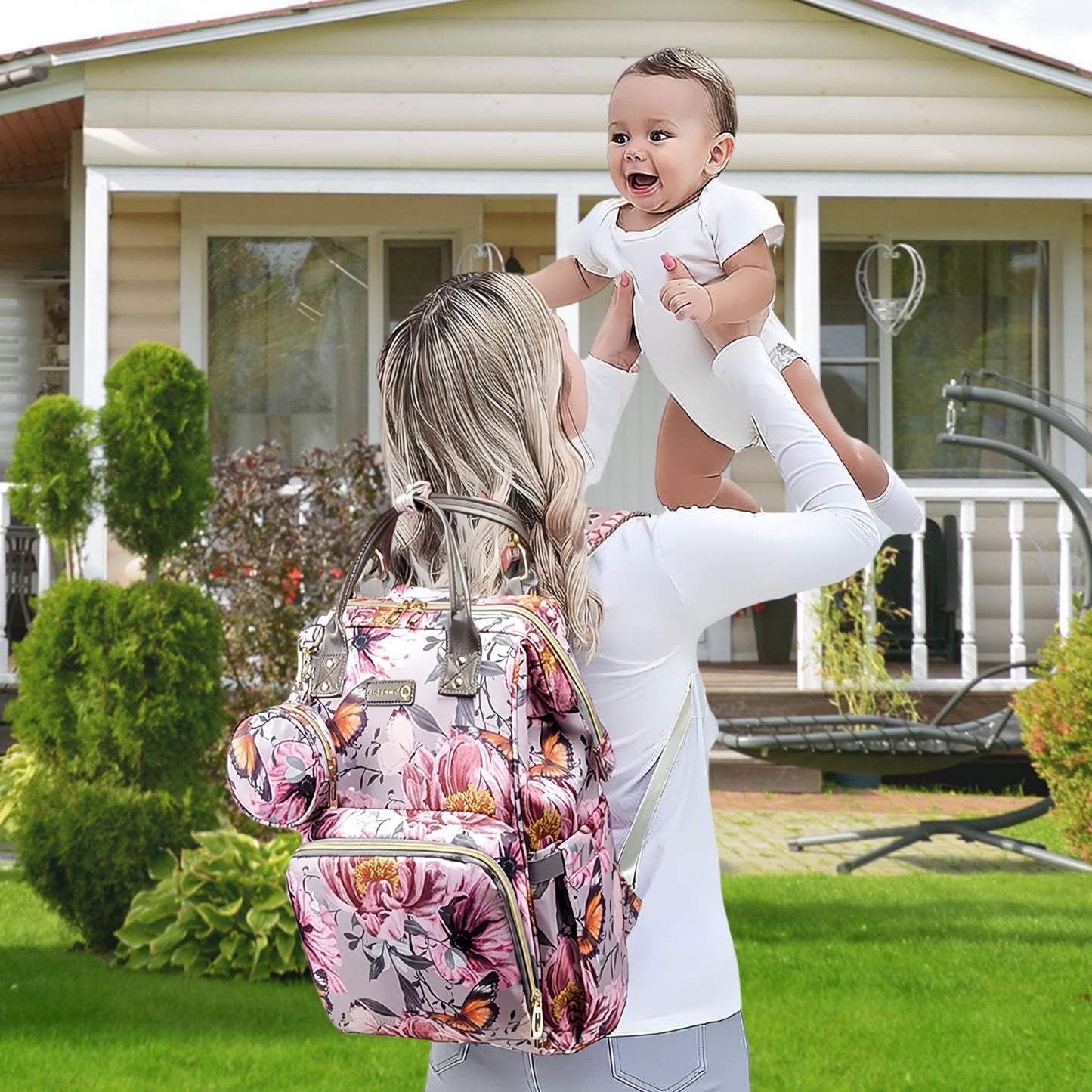 Diaper Bag Backpack for Dad and Mom with USB Charging Port Stroller Straps and Insulated Pocket,army military Travel Nappy Backpack for Daddy/Mommy (Black)