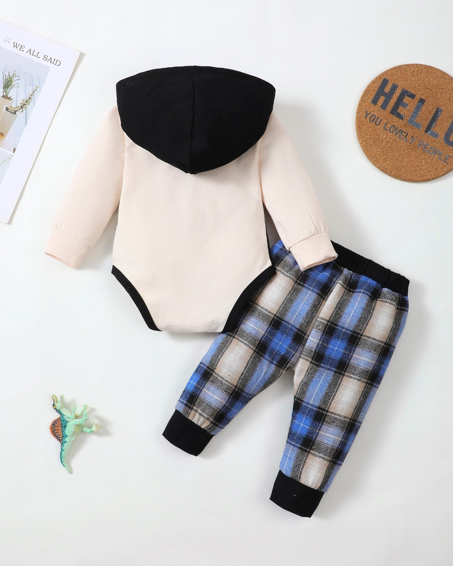 Renotemy Newborn Baby Boy Clothes Infant Boy Outfits Baby Hoodie Romper Fall Winter 0 3 6 9 12 18 Months Baby Clothes for Boy