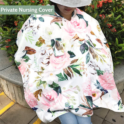 DILIMI Car Seat Cover Baby Girl, Minky Warm Winter Car Seat Covers for Babies, Peekaboo Opening Infant Car Seat Cover, Nursing Cover Carseat Canopy, Pink Flower