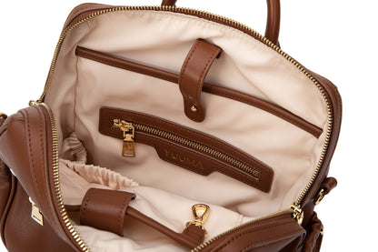 Mini Diaper Bag Backpack-Minimalist bag With Premium Vegan Leather Material With 7 Interior and 5 External Pockets (Onyx)