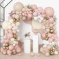 Amandir 173Pcs Pink Blue Green Balloon Arch Garland Kit, Dusty Baby Pink Mauve Pastel Mist Haze Green Blue Gold Confetti Balloons for Baby Shower Gender Reveal Wildflower Birthday Party Decorations