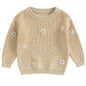 Mubineo Baby Girl Winter Clothes Cute Flower Sweater Crewneck Pullover Long Sleeve Knit Newborn Infant Sweaters