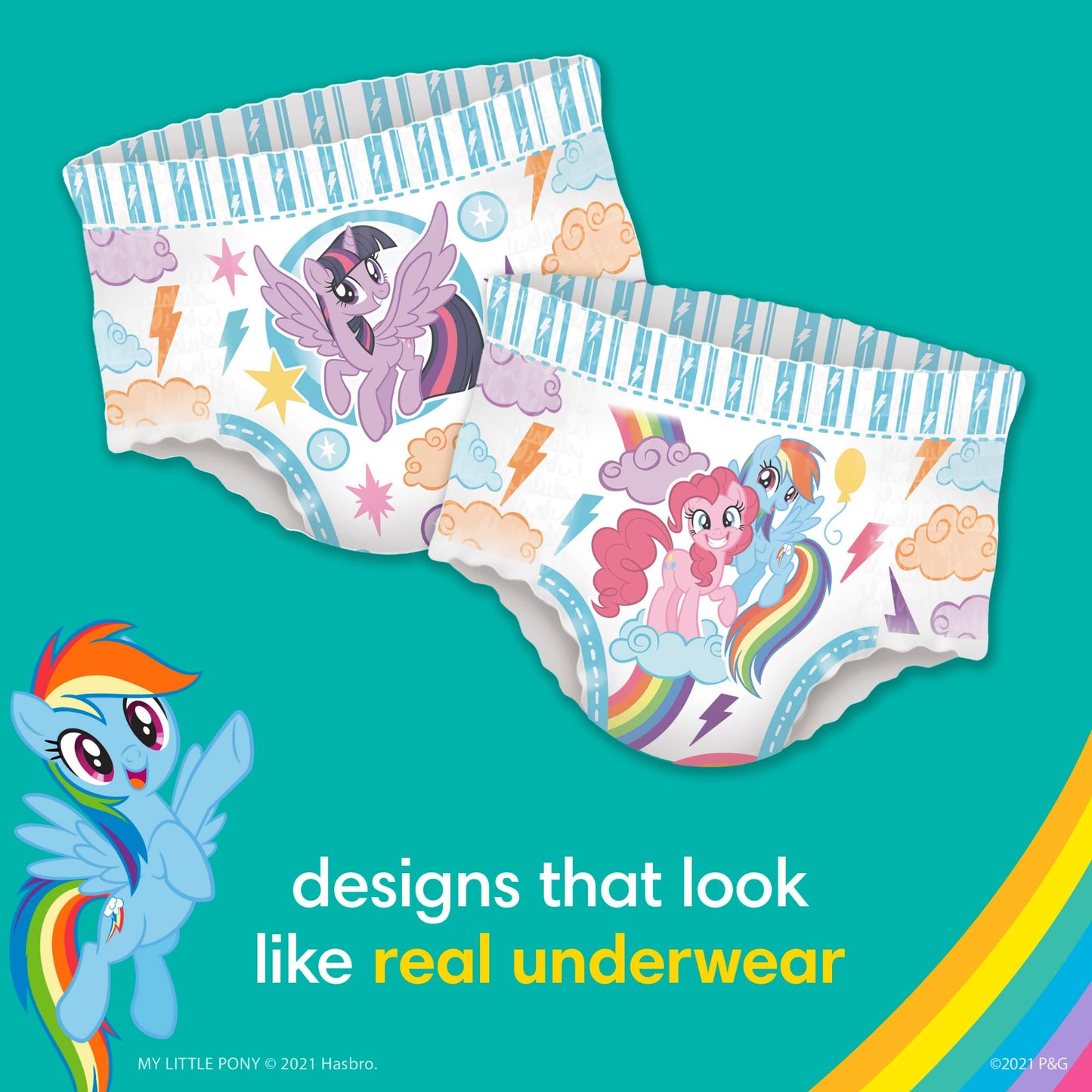 Pampers Training Pants - Easy Ups Girls & Boys - Size 5T-6T, 84 Count, Easy Pull Up & Down Design, My Little Pony Potty Underwear (Packaging May Vary)