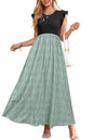 OUGES Women 2025 Spring Summer Dresses Maternity Sleeveless Ribbed Fashion Casual Outfits Maxi Dress with Pockets