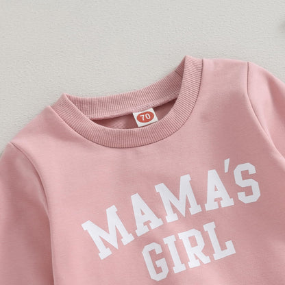 Kaipiclos Toddler Baby Girl Fall Winter Outfit Mamas Girl Long Sleeve Pullover Sweatshirts Jumper Pants Clothes Set