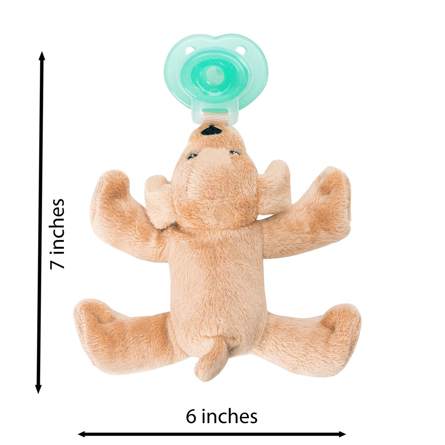 Nookums Paci-Plushies Buddies - Alligator Pacifier Holder - Adapts to Name Brand Pacifiers, Suitable for All Ages, Plush Toy Includes Detachable Pacifier
