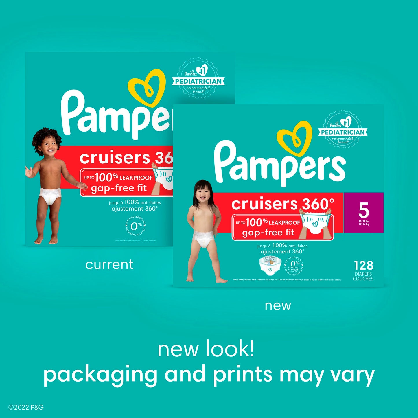 Pampers Diapers - Cruisers 360 - Size 5, 100 Count, Babyproof up to 100% Leakproof Pull-On Diaper