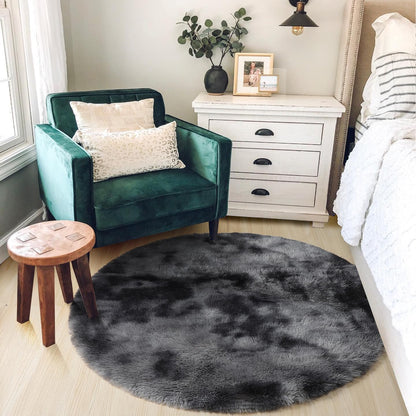 Pink Round Area Rugs 6Ft for Bedroom Living Room, Big Fluffy Shag Circle Rug for Kids Playroom, Cute Preppy Room Decor for Teen Girls, Cozy Fuzzy Furry Plush Carpets for Baby Nursery, Dorm, Classroom