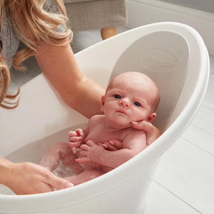 Newborn Baby Bath | Built in Support Bump and Soft Backrest | Suitable from Newborn | Bath Seat Support Includes Plug | Blossom Pink