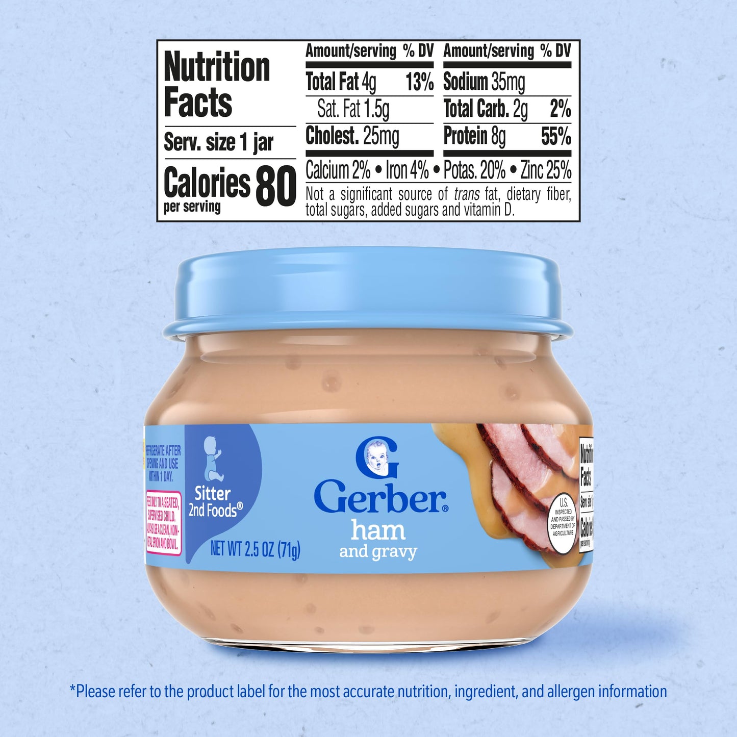 Gerber Stage 2 Baby Food, Chicken & Turkey Variety Pack Jars, Mealtime Poultry Puree, Baby Food Puree,12-Pack
