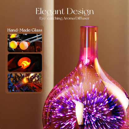 Porseme 3D Essential Oil Diffuser Cool Mist Humidifier Ultrasonic Aromatherapy Diffuser,150ml Last 6h,Auto Shut-Off,Air Refresh,Decoration for Home,Office,Yoga,Baby,Sleep