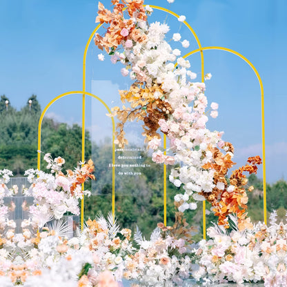 Wokceer Wedding Arch Backdrop Stand 6FT, 5FT, 4FT Set of 3 Gold Metal Arch Stand for Wedding Ceremony Baby Shower Birthday Party Decor