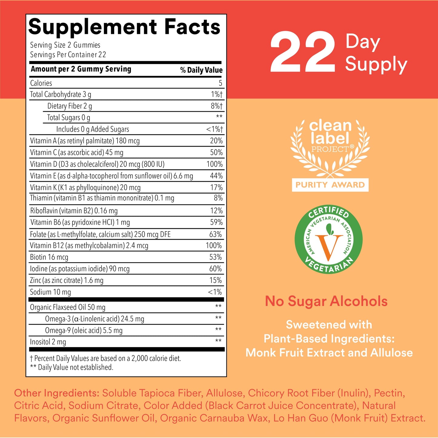 SmartyPants Kids Multivitamin Gummies: Omega 3 Fish Oil (EPA/DHA), Vitamin D3, C, Vitamin B12, B6, A, K & Zinc for Immune Support, Biotin, Gluten Free, Three Fruit Flavors, 120 Count (30 Day Supply)