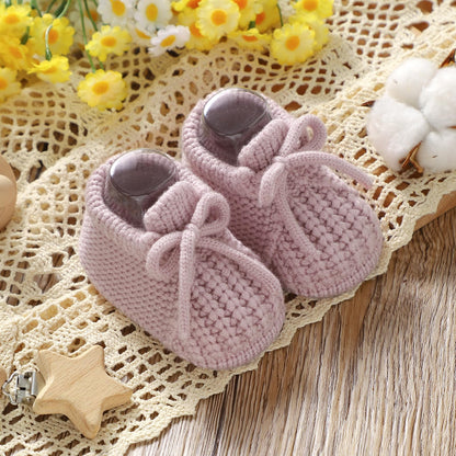 DovFanny Baby Booties Newborn Baby First Shoes Cozy Warm Knit Soft Booties for Toddler Infant Boy Girl