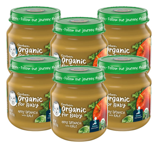 Gerber Organic for Baby 2nd Foods Baby Food Jar (Apple Spinach with Kale)