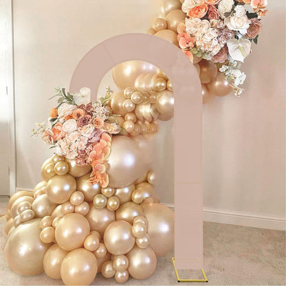 Double Arch Backdrop Stand Metal Open Arch Backdrop Frame U Shaped Wedding Arches for Ceremony Baby Shower Garden Birthday Party Decoration (Gold, 6FT×3FT)