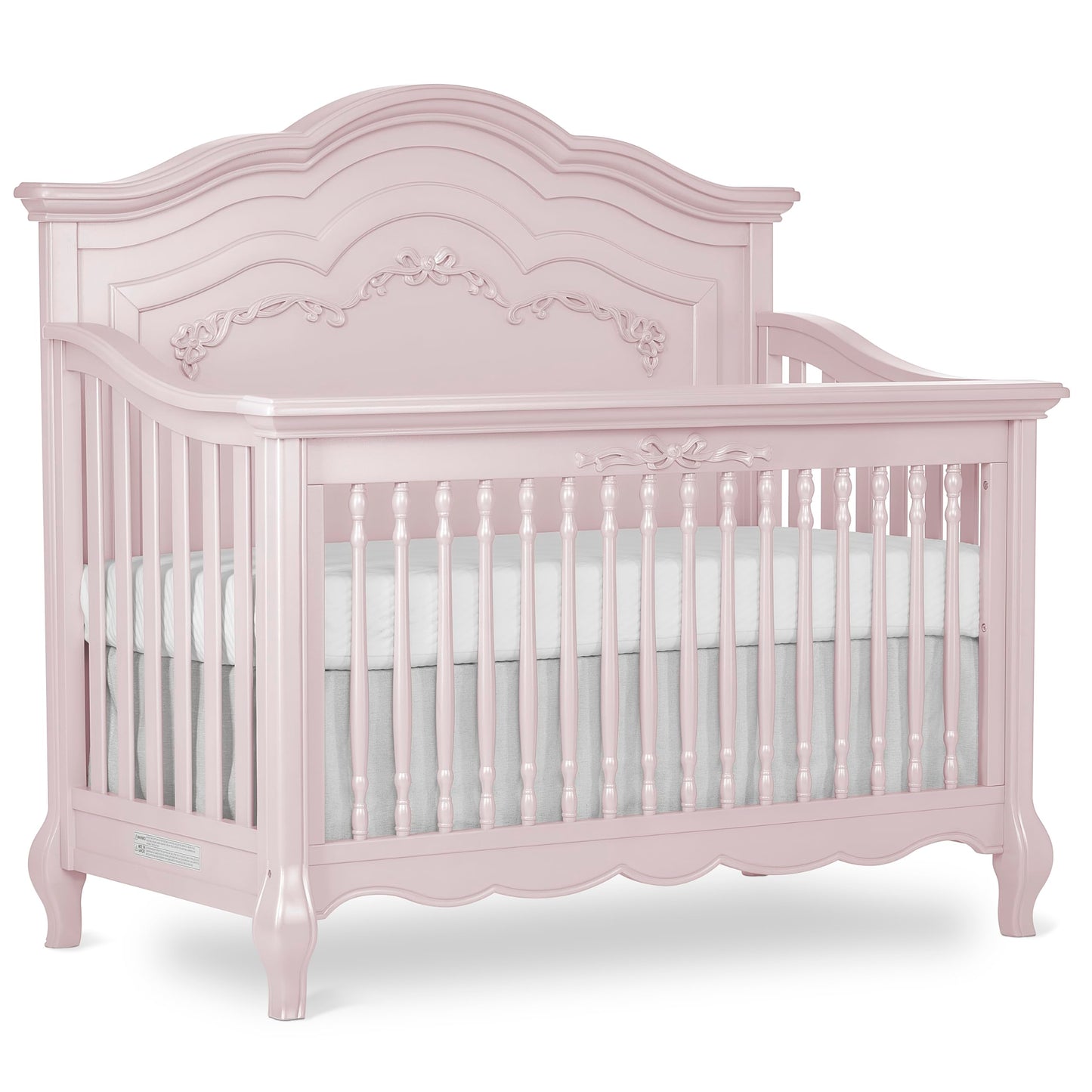 Evolur Aurora 5-in-1 Convertible Crib in Ivory Lace, Greenguard Gold Certified, Features 3 Mattress Height Settings, Sturdy and Spacious Baby Crib, Wooden Furniture