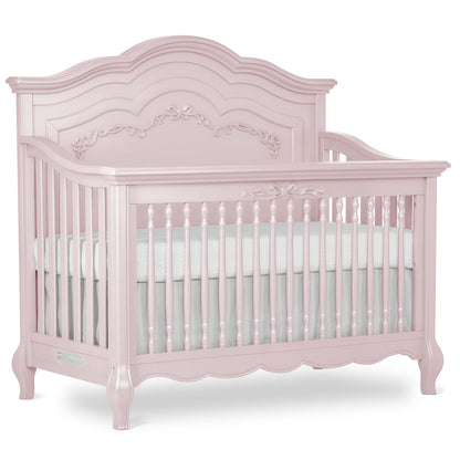 Evolur Aurora 5-in-1 Convertible Crib in Ivory Lace, Greenguard Gold Certified, Features 3 Mattress Height Settings, Sturdy and Spacious Baby Crib, Wooden Furniture
