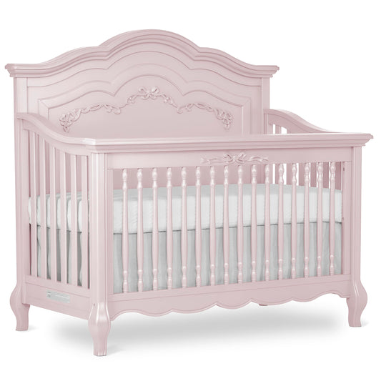 Evolur Aurora 5-in-1 Convertible Crib in Ivory Lace, Greenguard Gold Certified, Features 3 Mattress Height Settings, Sturdy and Spacious Baby Crib, Wooden Furniture