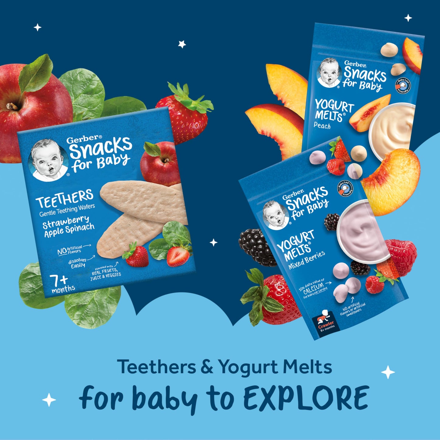 Gerber Baby Snacks Yogurt Melts, Strawberry, 1 Ounce (Pack of 7)