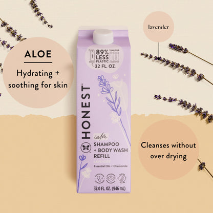 The Honest Company 2-in-1 Cleansing Shampoo + Body Wash for Sensitive Skin | Gentle for Baby | Naturally Derived, Tear-free, Hypoallergenic | Fragrance Free, 10 fl oz