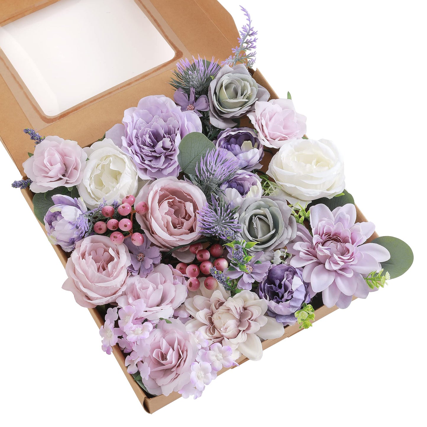 Artificial Flowers Combo, Fake Flowers for DIY Tables Centerpieces Baby Shower Bridal Shower Wedding Bouquet Arrangements Party Candle Holder Cake Decor Flower Home Decorations