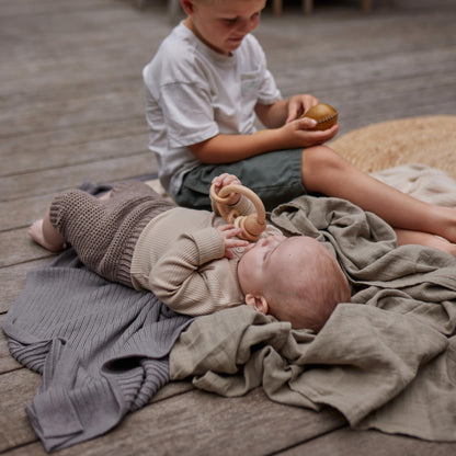 Knitted Organic Cotton Baby Blanket- Swaddle Blanket, 30" x 40" Soft Receiving Blanket for Newborn (Mochachino)