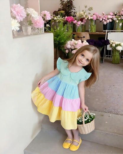Renotemy Infant Baby Girl Dresses Toddler Girl Clothes Summer Cotton Linen Boho Smocked Sundress Gift for Girls with Hat