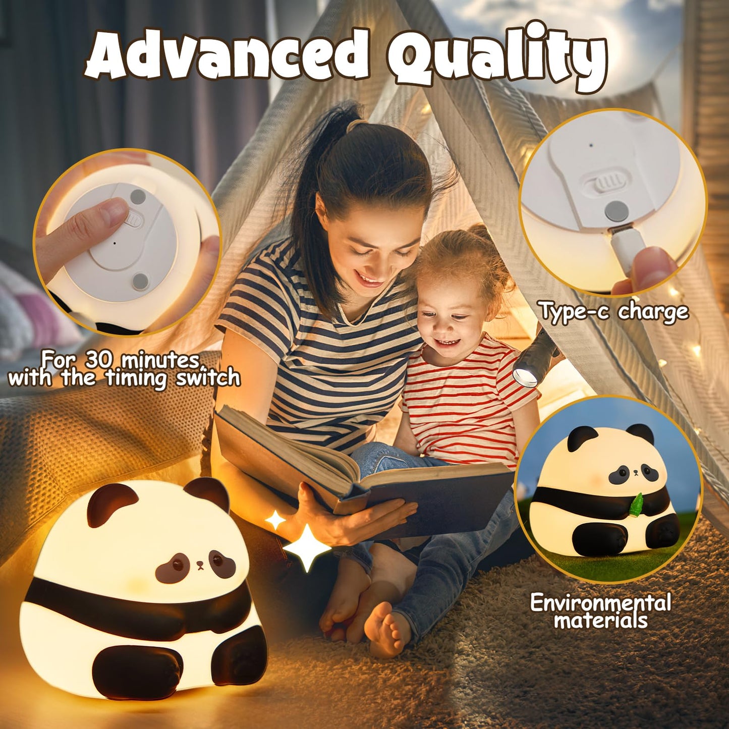 Night Light,LED Silicone Material, 3 Levels of Warm Light, Cute Animal Night Lamp for Kid's Room Decor and Breastfeeding Nursery, Squishy Novelty Bedside Lamp for Boys Girls Baby Children
