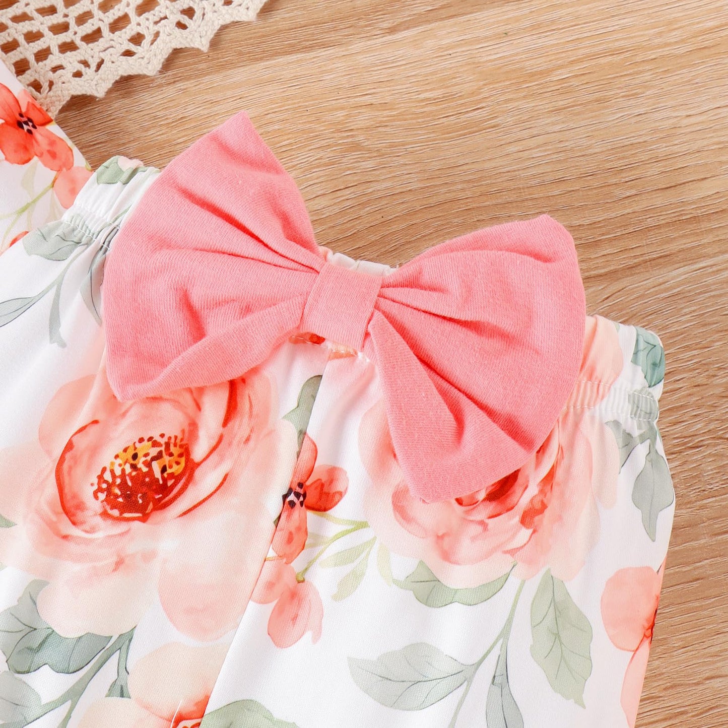 Newborn Infant Baby Girl Clothes 0-3-6-9-12-18 Months Outfits Sets Romper + Pants + Bow Headband for Girls