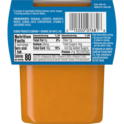 Gerber Baby Food Power Blend Apple Chicken, 4 Oz, 2 Ct Tubs