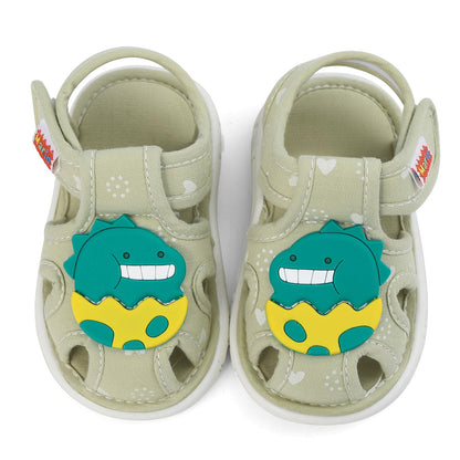 ESTAMICO Baby Boys Girls Sandals Cute Animal Summer Shoes Breathable Non Slip First Walker, 18-24 Months Toddler, Light Blue