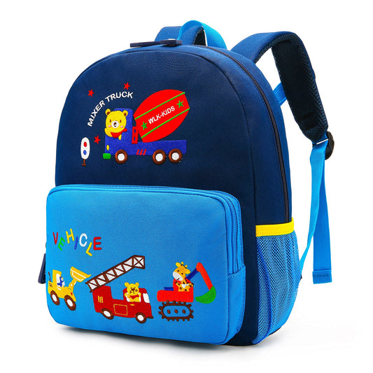 Car Dinosaur Kids Toddler Backpack for Boys and Girls Children Waterproof Preschool Bag(Red Music Party)