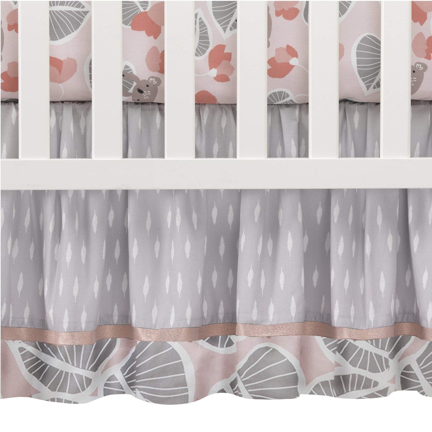 Lambs & Ivy Painted Forest 4-Piece Crib Bedding Set - Gray, Beige, White