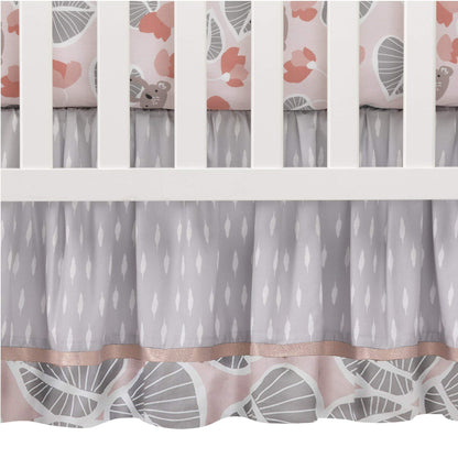 Lambs & Ivy Painted Forest 4-Piece Crib Bedding Set - Gray, Beige, White