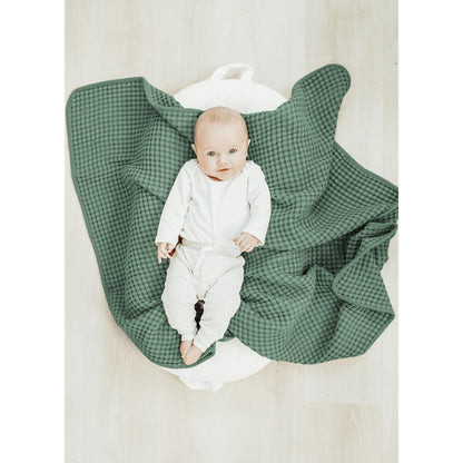 Konssy Waffle Baby Blanket - Soft & Cozy Nursery Swaddle Blanket, Lightweight Toddler Throw for Boys & Girls, Ideal for Wrapping (Oat)