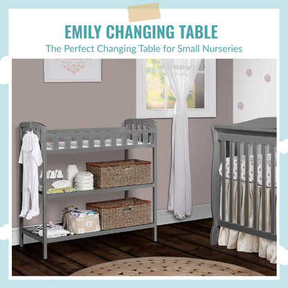 Dream On Me Emily Changing Table In Natural, Comes With 1" Changing Pad, Features Two Shelves, Portable Changing Station, Made Of Sustainable New Zealand Pinewood