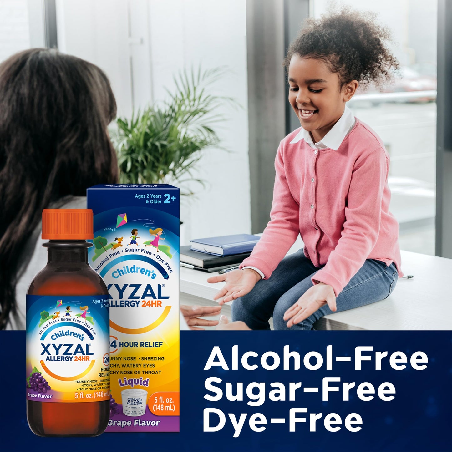 Xyzal Children's 24 Hour Allergy Relief Medicine for Kids, Levocetirizine Dihydrochloride Liquid Antihistamine, Bubble Gum, 5 Fl. oz.