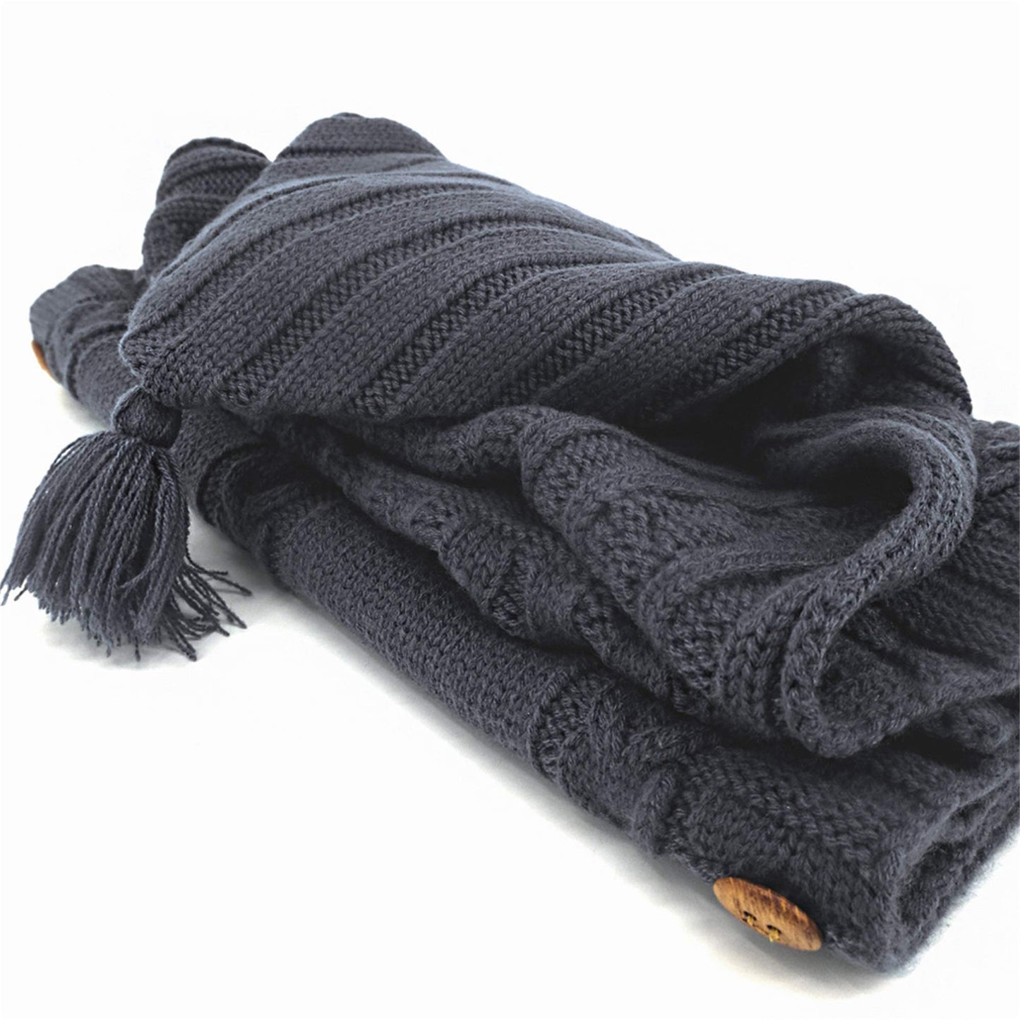 XMWEALTHY Newborn Baby Wrap Swaddle Blanket Knit Sleeping Bag Receiving Blankets Stroller Wrap for Baby(Dark Gray) (0-6 Month)