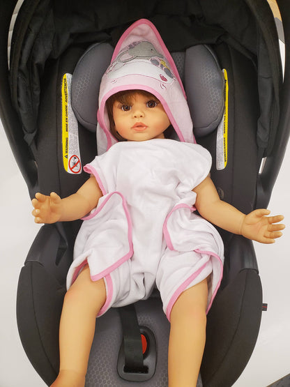 Baby Hooded Towel and Washcloth Set for Infants, Boys and Girls 6-12 Months (Mommy's Mermaid)