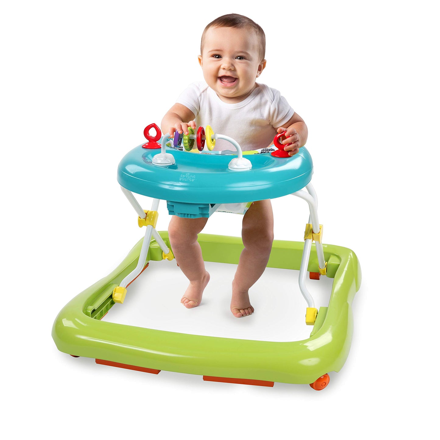 Bright Starts JuneBerry Walk-A-Bout Baby Walker and Entertainer, Removeable Floor Toy, with Easy Fold Frame for Storage, Ages 6 Months +