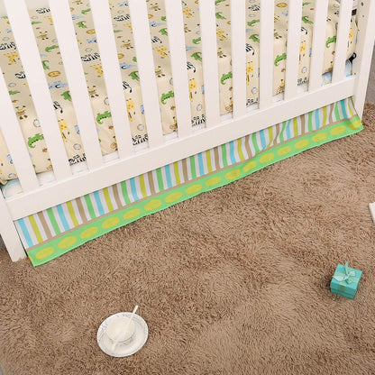 Brandream Jungle 3- Piece Nursery Crib Bedding Sets for Boys - Zebra Elephant Lion Monkey Giraffe Crocodile Birds - Playful Animal Zoo