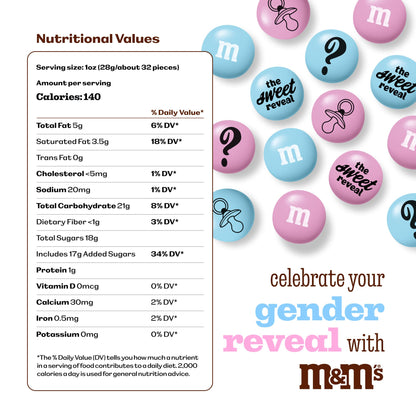 M&M'S World It's A Boy Milk Chocolate Candy 2lb Bag with White and Blue M&M'S for Baby Boy Showers Gender Reveal Parties and Baby Celebration Favors