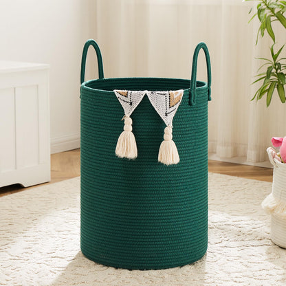 Laundry Basket,Woven Cotton Rope Laundry Hamper,60L for Decor Storage of Dirty Clothes,Toys and Blankets in Bathroom,Baby Room and Living Room