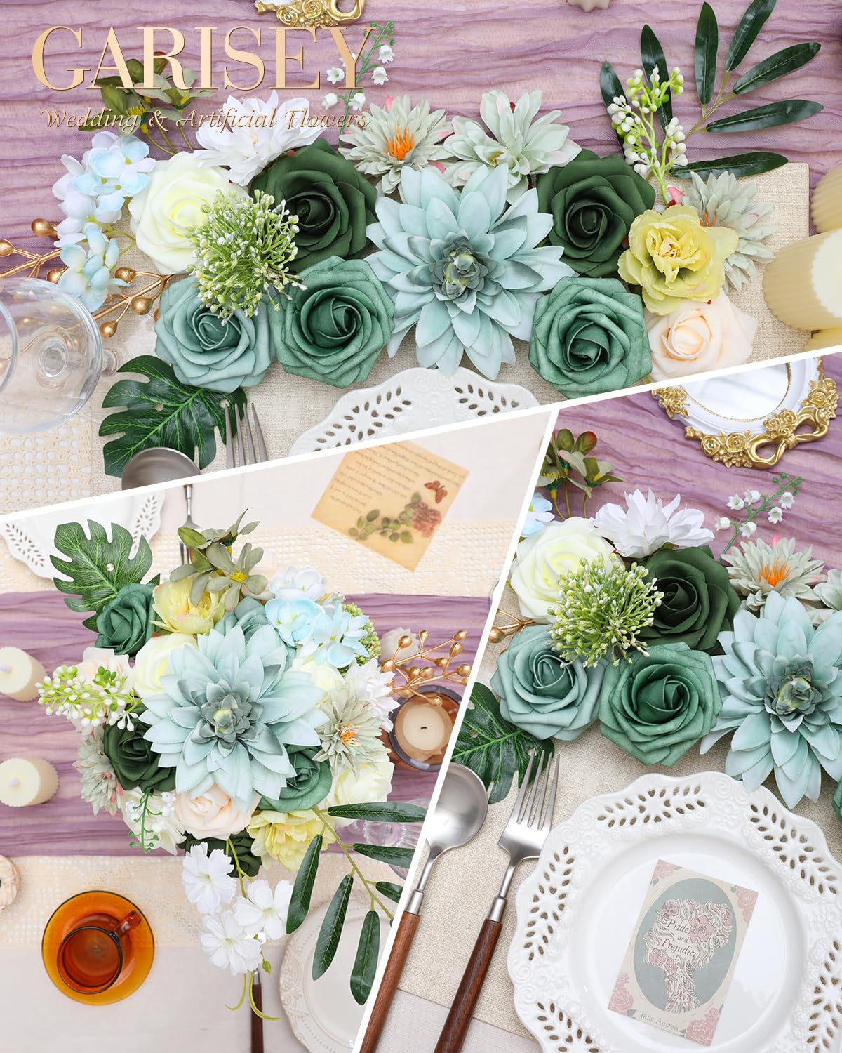 Artificial Flowers Combo for DIY Wedding Bouquets Combo Centerpieces Arrangements Party Bridal Baby Shower Home Decorations-Blush Pink