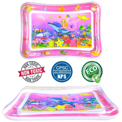 ZHUYNXIR Extra Big Infant Toys, Tummy time mats,Tummy time Toys, Baby Pink Water Play mat, Fun Early Development Activity Play Center for Newborn, Pink 39.5x31.5 in.