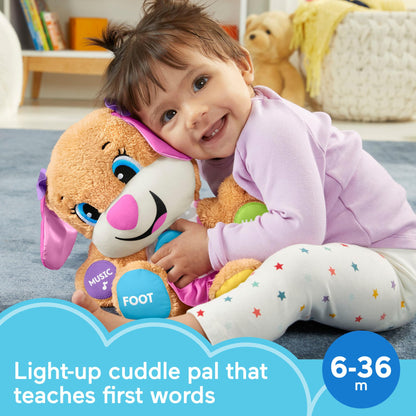 Fisher-Price Baby & Toddler Toy Laugh & Learn Smart Stages Puppy Musical Plush with Lights & Phrases for Infants Ages 6+ Months