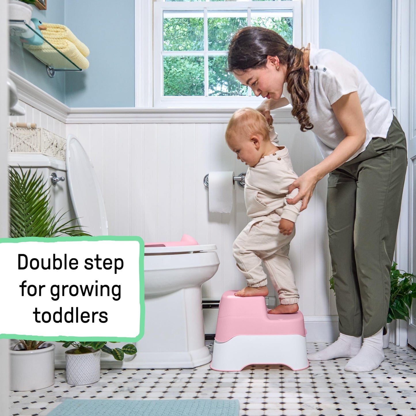 Ingenuity Prepare to Potty 3-in-1 System - Potty Training Toilet, Topper, Step Stool, Easy Setup, Pink, for Toddlers 18 Months+