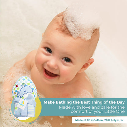 Spasilk Baby Bath Hooded Terry Towel with 3 Washcloths, Baby Bath Essentials, One Size, Blue Whale